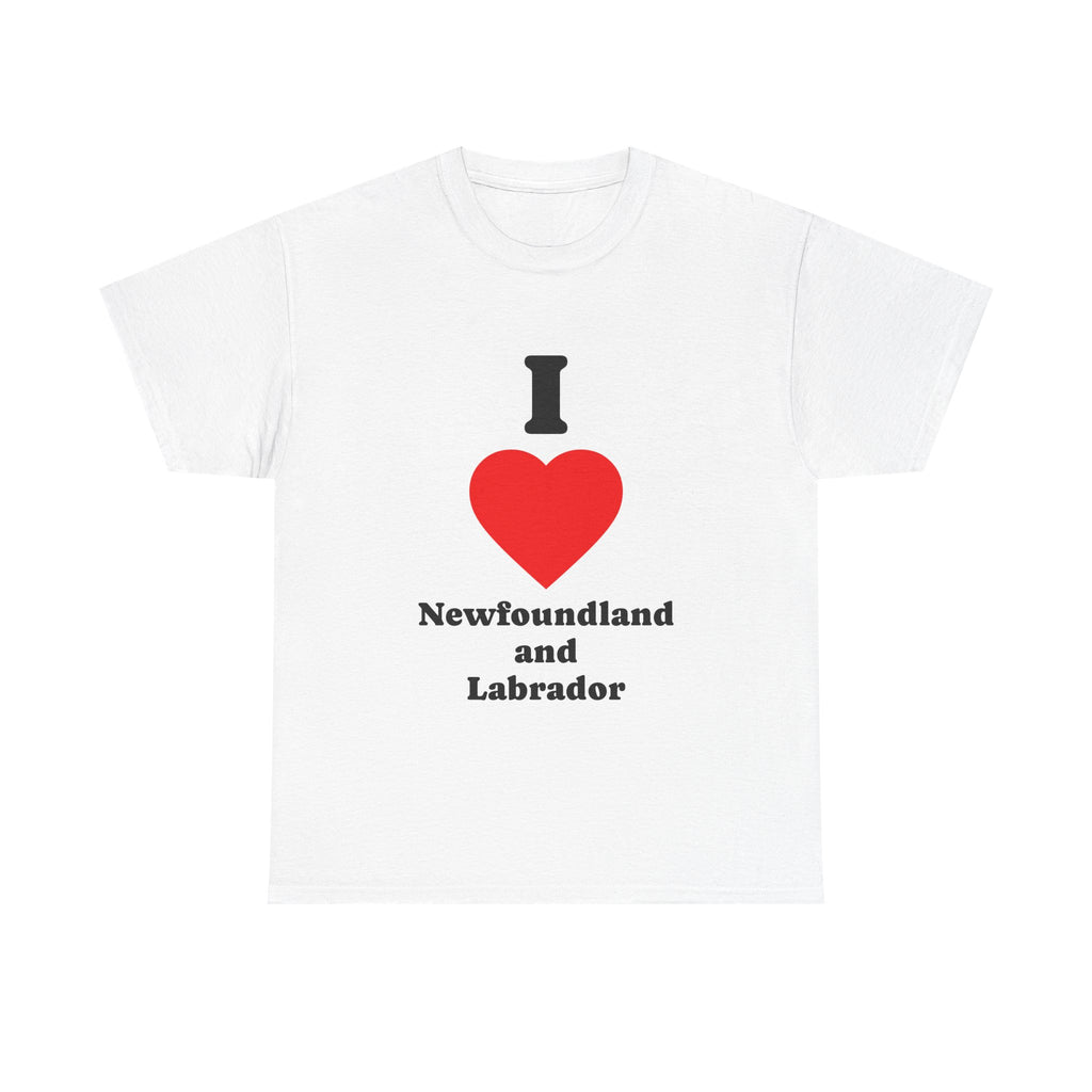 I Love Newfoundland & Labrador Tee — 'I Heart Newfoundland & Labrador' Canadian Pride Shirt